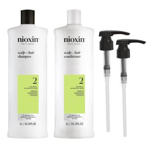 imageNioxin Shampoo ampamp Conditioner Prepack For Natural Colored ampamp Damaged Hair with Light to Progressed Thinning Strengthen ampamp Boost Hair Density with Niacinamide ampamp Biotin Pumps IncludedSystem 2  Natural Hair  Progressed Thinning