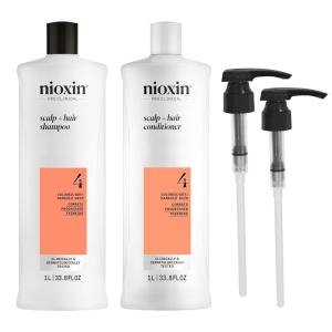 imageNioxin Shampoo ampamp Conditioner Prepack For Natural Colored ampamp Damaged Hair with Light to Progressed Thinning Strengthen ampamp Boost Hair Density with Niacinamide ampamp Biotin Pumps IncludedSystem 4  Colored Hair  Progressed Thinning