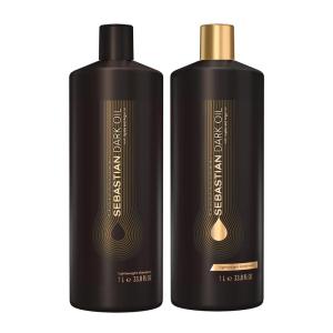 imageSebastian Professional Dark Oil Lightweight Shampoo ampamp Conditioner Bundle  Infused with Natural Nourishing Oils for Silky Smooth Conditioned Hair338 Fl Oz Pack of 2