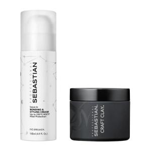 imageWolf Shag Cocktail Set  Sebastian Professional NoBreaker Bonding ampamp Styling Leavein Cream 49 oz  Sebastian Craft Clay Remoldable Texturizing Hair Clay 17 oz