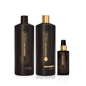 imageSebastian Professional Dark Oil Lightweight Hair Care  Hair Styling Oil Bundle Nourishing Blend of Natural Oils for a Smooth Sleek Finish37 Fl Oz Pack of 3