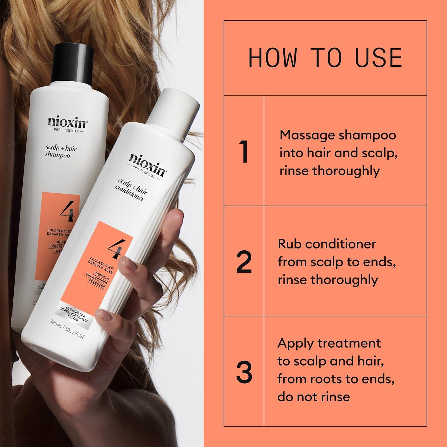 imageNioxin System Kit 4 Cleanse Condition and Treat the Scalp for Thicker and Stronger Hair for All Hair Thinning Types Full Size Kit  Ultimate Power Serum Anti Hair Loss LeaveIn Hair Treatment