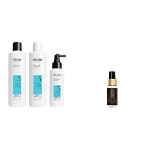 imageNioxin Scalp  Hair Thickening System 3  Hair Thickening System for Colored or Damaged Hair with Light Thinning Full Size  3 Month Supply  Sebastian Professional Dark Oil Lightweight Hair Styling