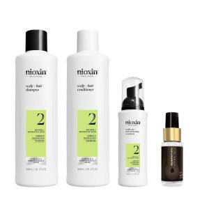 imageNioxin System Kits Cleanse Condition Hydrate Sensitive or Dry Scalp Reduces Hair Breakage for All Hair Thinning Types 3 Month SupplySystem 2 Kit  Dark Oil