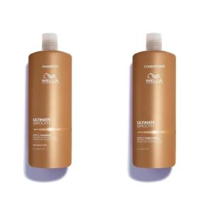 imageWella Professionals ULTIMATE SMOOTH Shampoo  Conditioner Bundle Set  Hair Care Treatment for Dry ampamp Frizzy Hair with Squalane ampamp Omega 9  Various Sizes676 Fl Oz Pack of 1