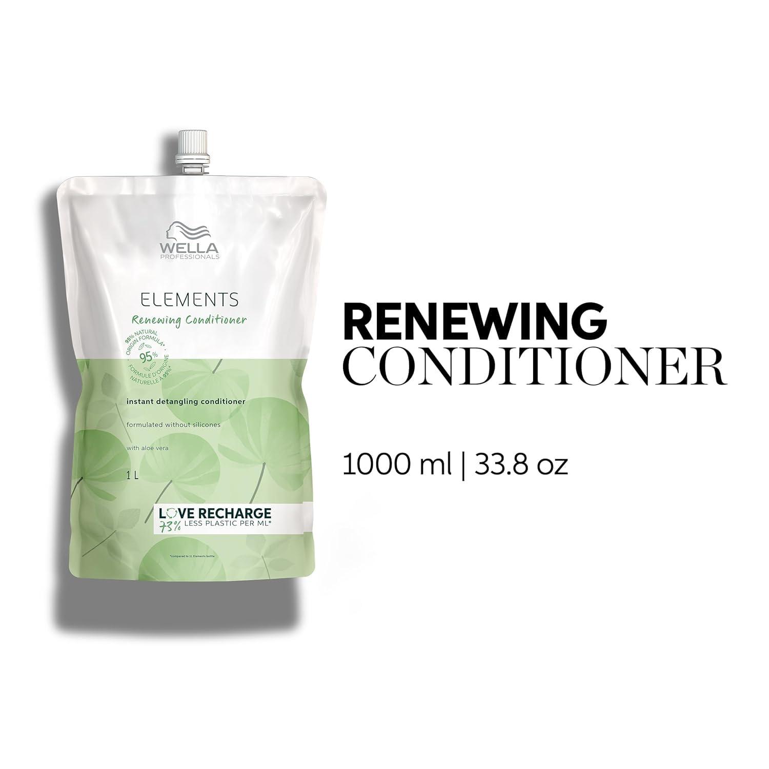 imageWella Professionals Elements Renewing Shampoo  Conditioner Set Sulfate ampamp Silicone Free Instant Detangling For All Hair Types Liter Sizes