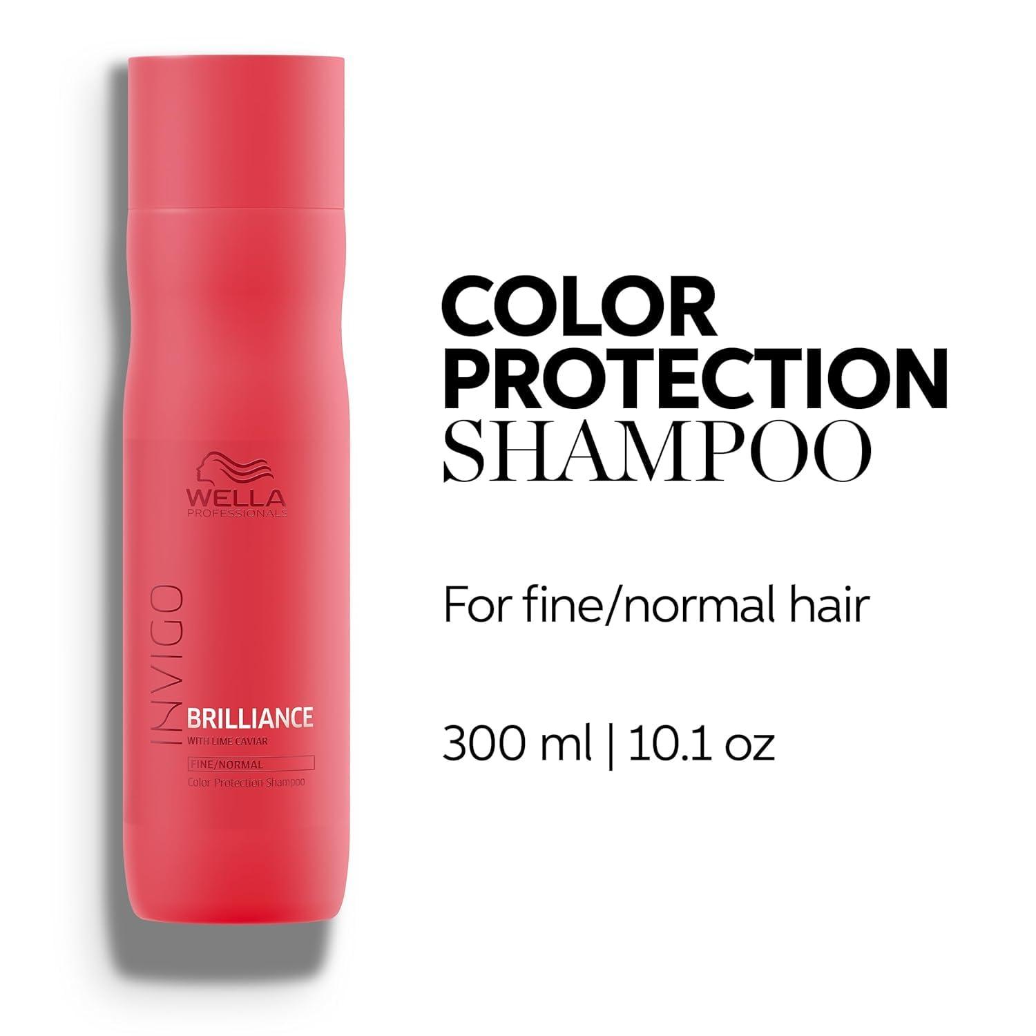 imageWella Professionals Invigo Brilliance Shampoo ampamp Conditioner Set Color Protection ampamp Color Vibrancy for FineNormal Hair Retail Sizes