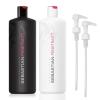 imageSebastian Professional Penetraitt Shampoo ampamp Conditioner Duo Set  338 Fl Oz Liter Bottles Prepack with Pumps Included  Strengthening ampamp Deep Repair  For Dry Damaged ampamp Colored Hair