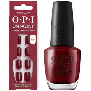 imageOPI Nail Lacquer ampamp On Point PressOn Nails OntheGo Travel Bundle  Matching Polish and PressOn Nail Sets for SalonQuality ChipResistant LongLasting Instant ampamp Classic ManicuresSquoval Red