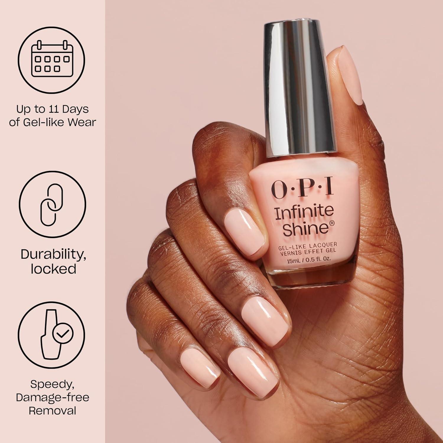 imageOPI Infinite Shine Long Wear Nail Polish  Sheer Pink Crme Gel Like Nail Polish  Vegan Long Lasting Streak FreeBarefoot in Barcelona