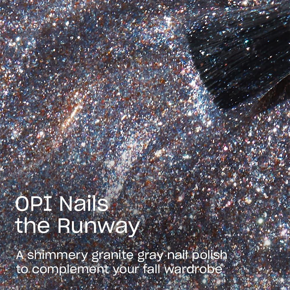 imageOPI Nail Lacquer Nail Polish  Opaque Light White ampamp Gray Shimmer Chip Resistant Nail Polish  Fast Drying Streak FreeOPI Nails the Runway