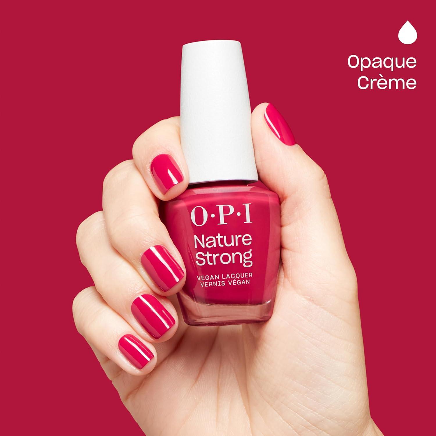 imageOPI Nature Strong Berry Pickin Season  Opaque Dark Warm Red Crme Natural Origin Nail Polish LE  Plant Based Vegan Cruelty Free