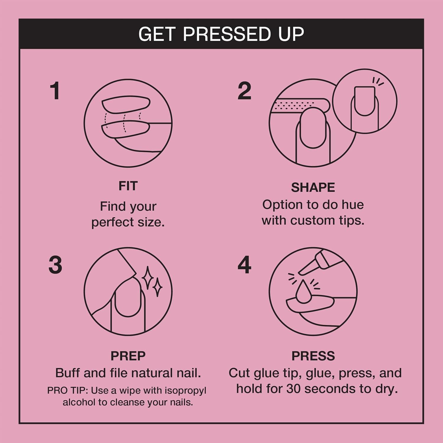 imageOPI On Point Press On Nails  Short Round Classic ampamp Accent Nail Art Press On Nails  24 Count With Nail Glue  Instant PressOn Mani  Long Lasting Reusable NondamagingPrincesses Rule