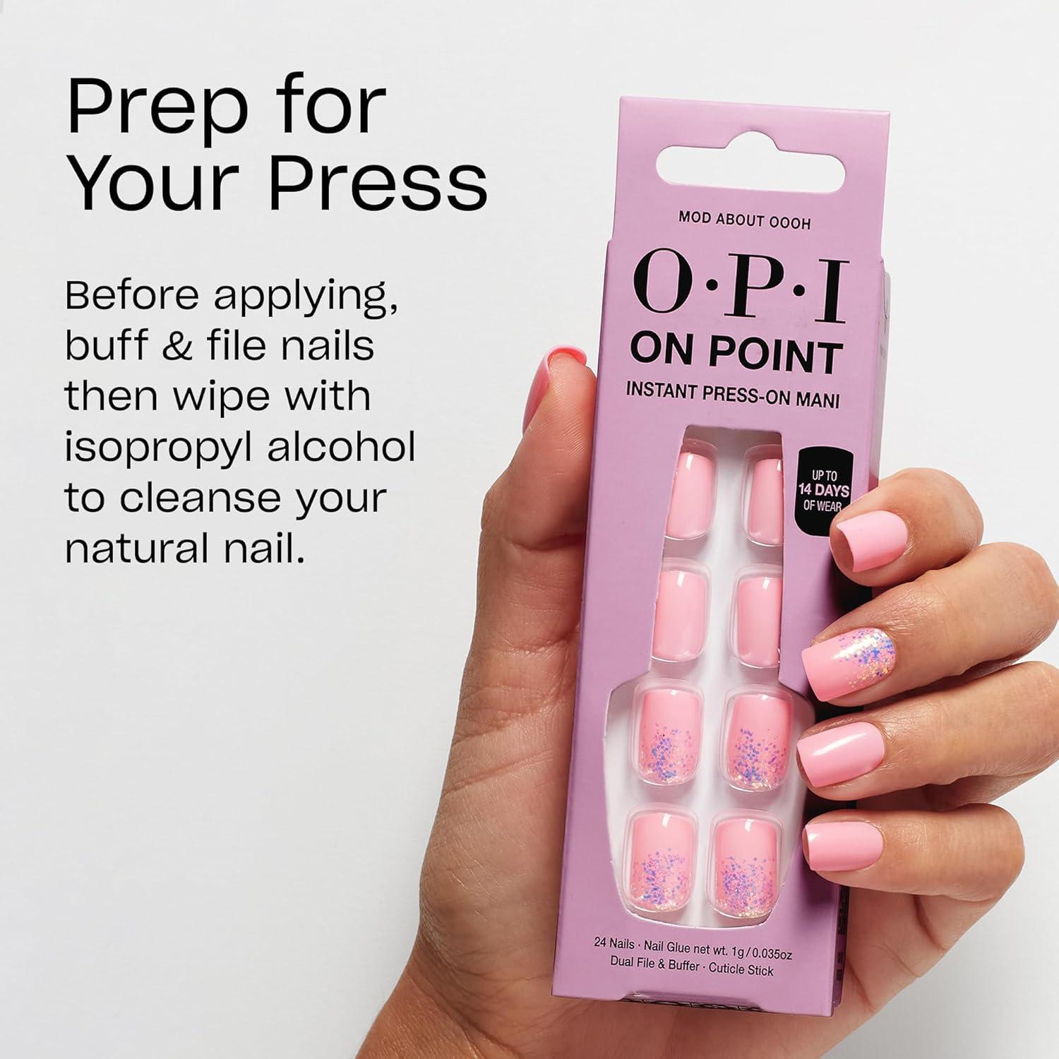 imageOPI On Point Press On Nails  Short Round Classic ampamp Accent Nail Art Press On Nails  24 Count With Nail Glue  Instant PressOn Mani  Long Lasting Reusable NondamagingMod About Oooh
