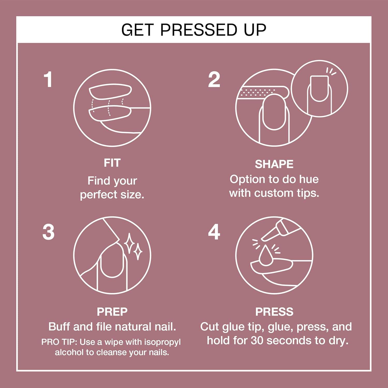 imageOPI On Point Press On Nails  Short Round Classic ampamp Accent Nail Art Press On Nails  24 Count With Nail Glue  Instant PressOn Mani  Long Lasting Reusable NondamagingTickle My Francey