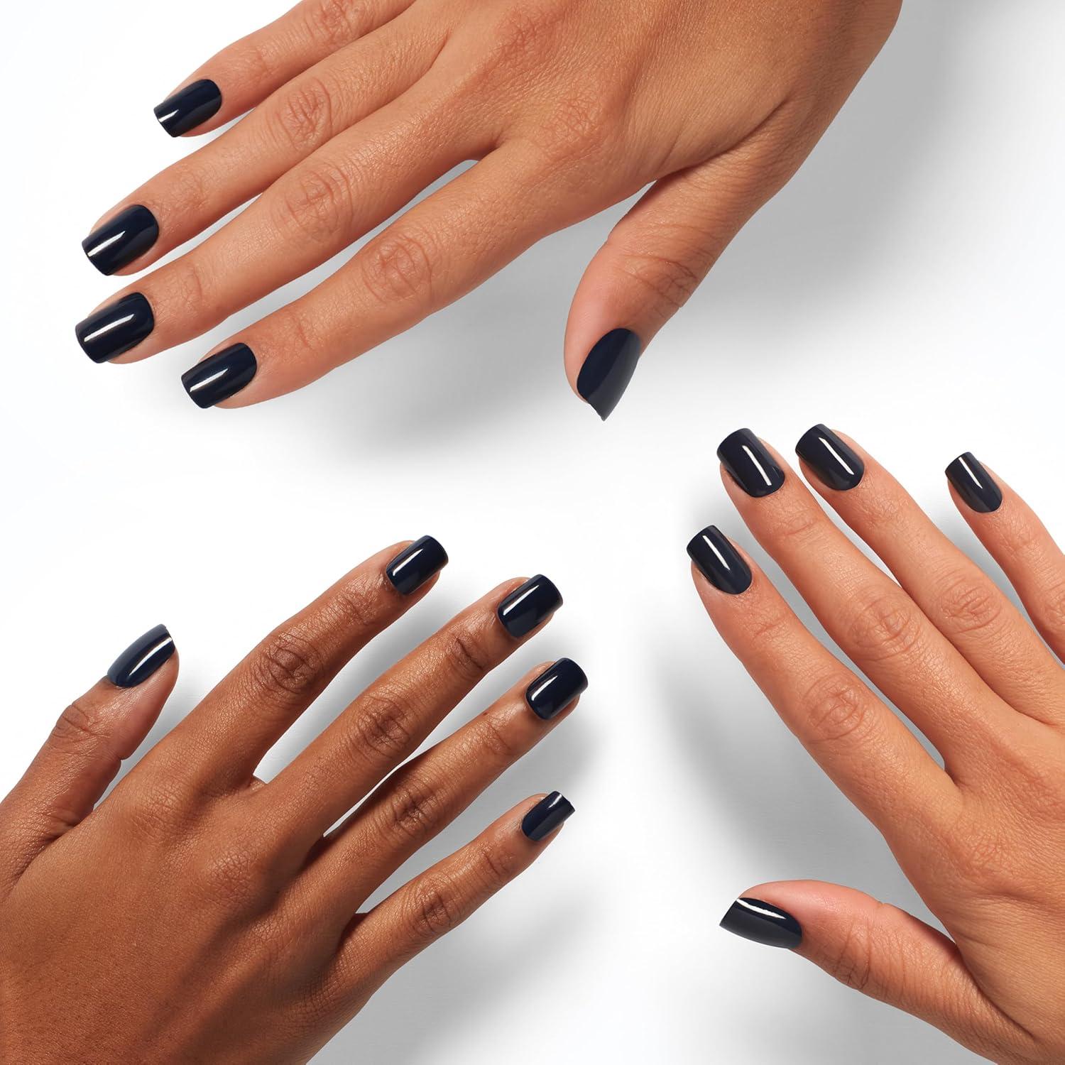 imageOPI On Point Press On Nails  Short Round Classic ampamp Accent Nail Art Press On Nails  24 Count With Nail Glue  Instant PressOn Mani  Long Lasting Reusable NondamagingMidnight Mantra