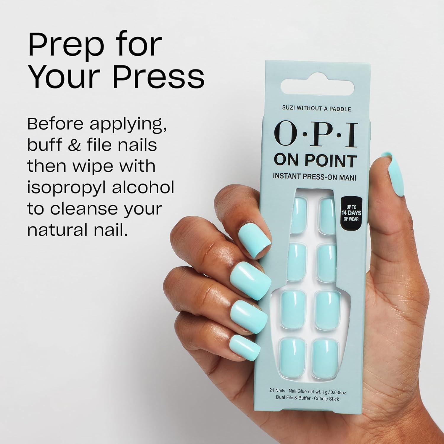 imageOPI On Point Press On Nails  Short Round Classic ampamp Accent Nail Art Press On Nails  24 Count With Nail Glue  Instant PressOn Mani  Long Lasting Reusable NondamagingSuzi Without a Paddle