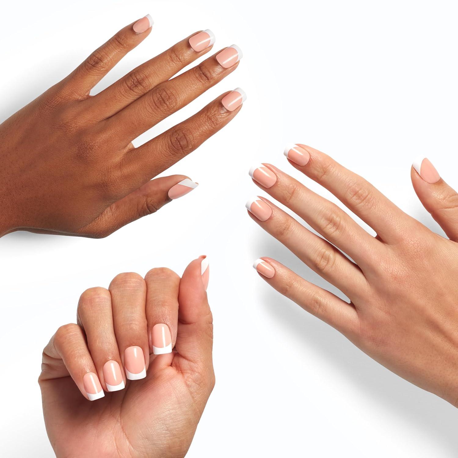 imageOPI On Point Press On Nails  Short Round Classic ampamp Accent Nail Art Press On Nails  24 Count With Nail Glue  Instant PressOn Mani  Long Lasting Reusable NondamagingFluent in French