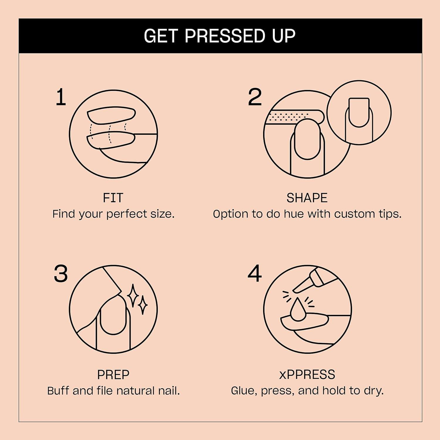 imageOPI On Point Press On Nails  Square Squoval ampamp Almond Shape Nail Art  Short to Long Length  24 Count With Nail Glue  Instant PressOn Mani  OPIm Dreaming CollectionGlow to Prom With Me