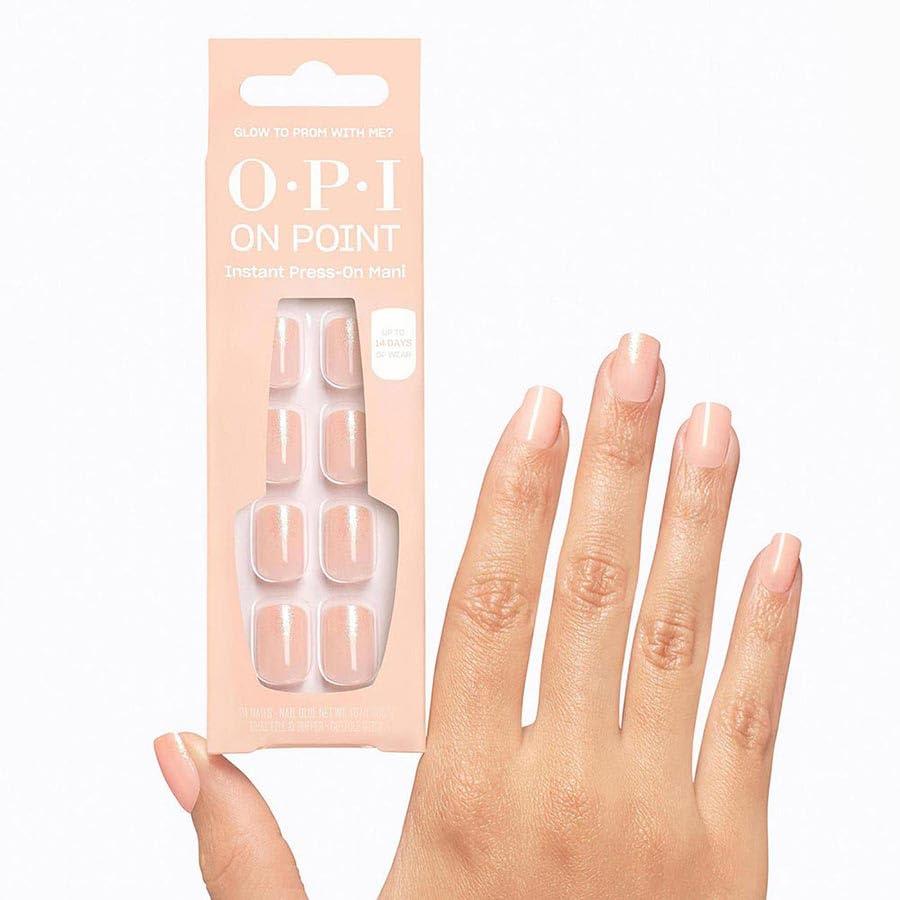 imageOPI On Point Press On Nails  Square Squoval ampamp Almond Shape Nail Art  Short to Long Length  24 Count With Nail Glue  Instant PressOn Mani  OPIm Dreaming CollectionGlow to Prom With Me