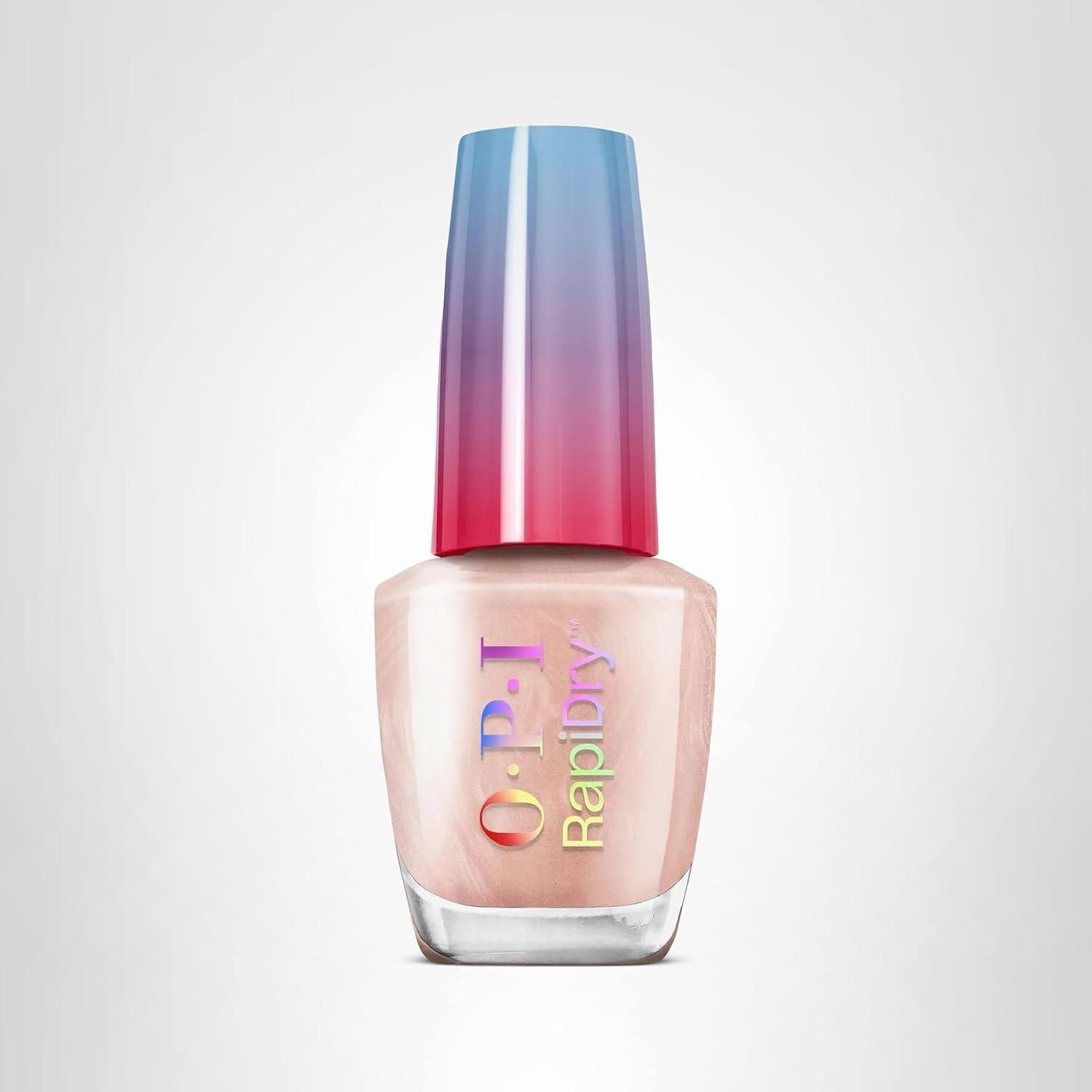 imageOPI RapiDry Quick Dry Nail Polish Colors  Opaque Crme Shimmer Shades with Clear Protective Base ampamp ShineBoosting Top Coat  Vegan Smudge Proof and Fast Drying in 60 SecondsAll Touchy Feely soft peach pearl