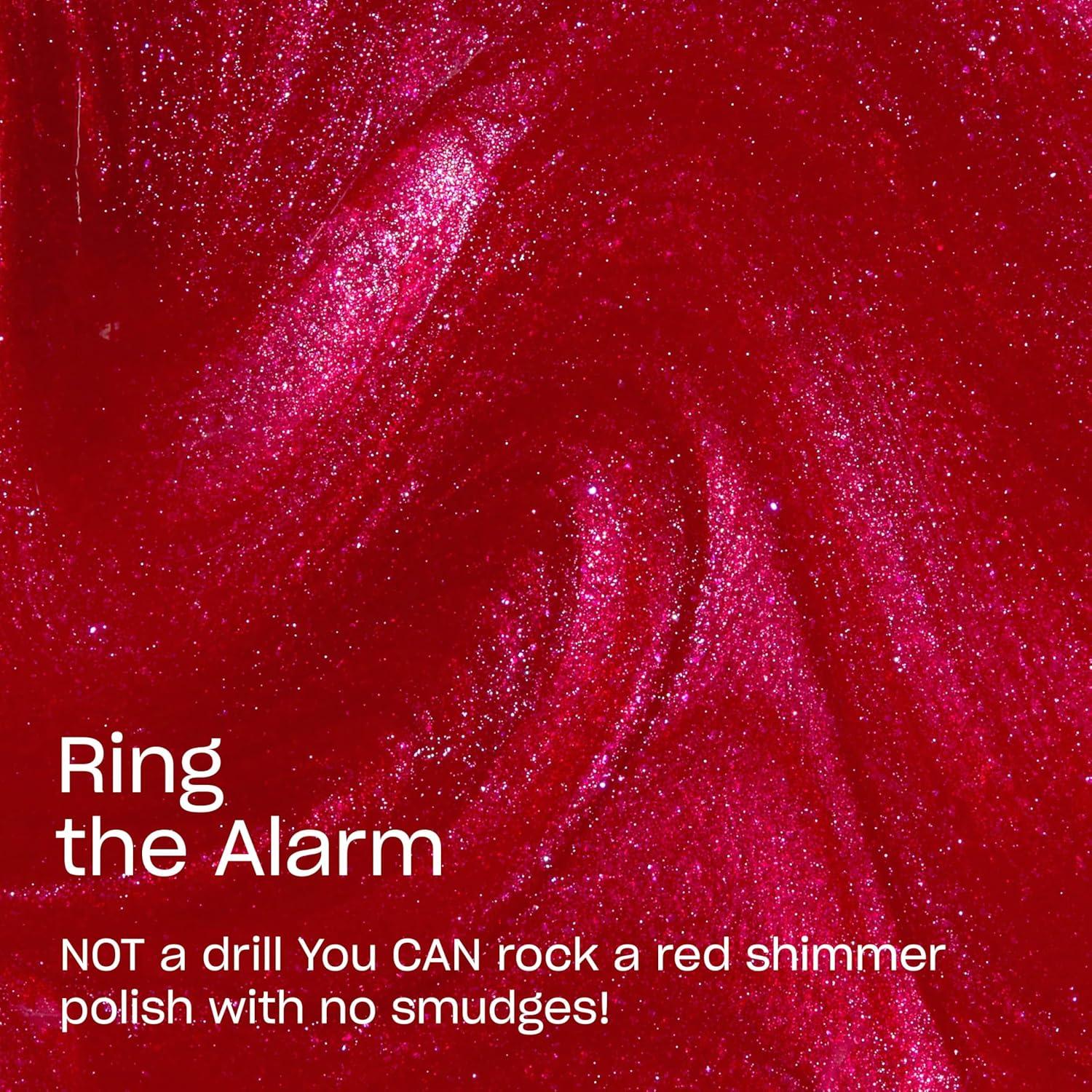 imageOPI RapiDry Quick Dry Nail Polish Colors  Opaque Crme Shimmer Shades with Clear Protective Base ampamp ShineBoosting Top Coat  Vegan Smudge Proof and Fast Drying in 60 SecondsRing the Alarm red pink shimmer