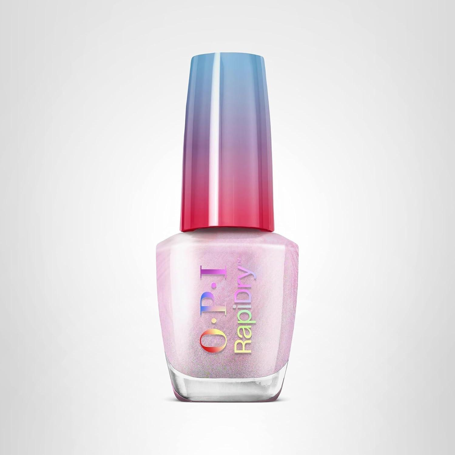 imageOPI RapiDry Quick Dry Nail Polish Colors  Opaque Crme Shimmer Shades with Clear Protective Base ampamp ShineBoosting Top Coat  Vegan Smudge Proof and Fast Drying in 60 SecondsSpeed Date Me pink purple shimmer