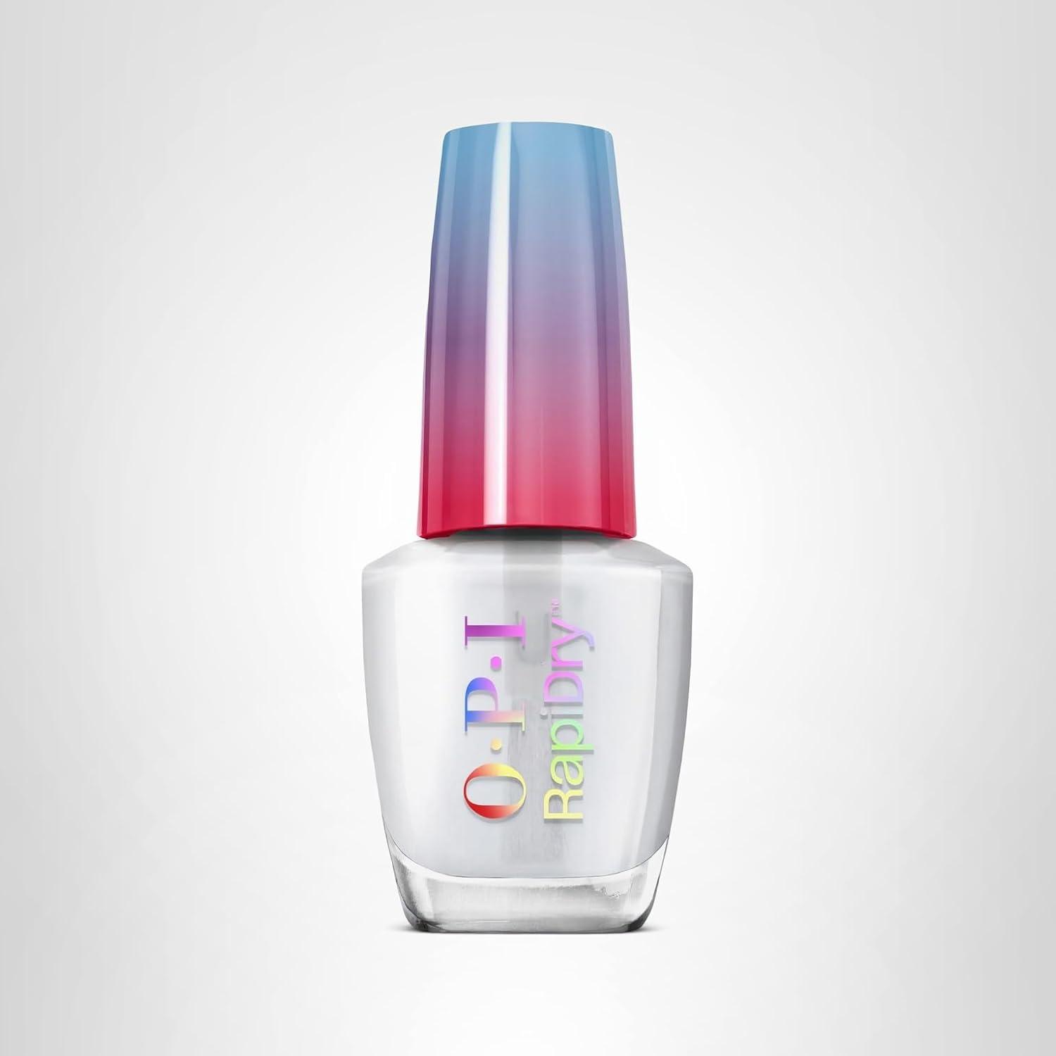 imageOPI RapiDry Quick Dry Nail Polish Colors  Opaque Crme Shimmer Shades with Clear Protective Base ampamp ShineBoosting Top Coat  Vegan Smudge Proof and Fast Drying in 60 SecondsClearly Fast quickdrying 3in1 clear coat