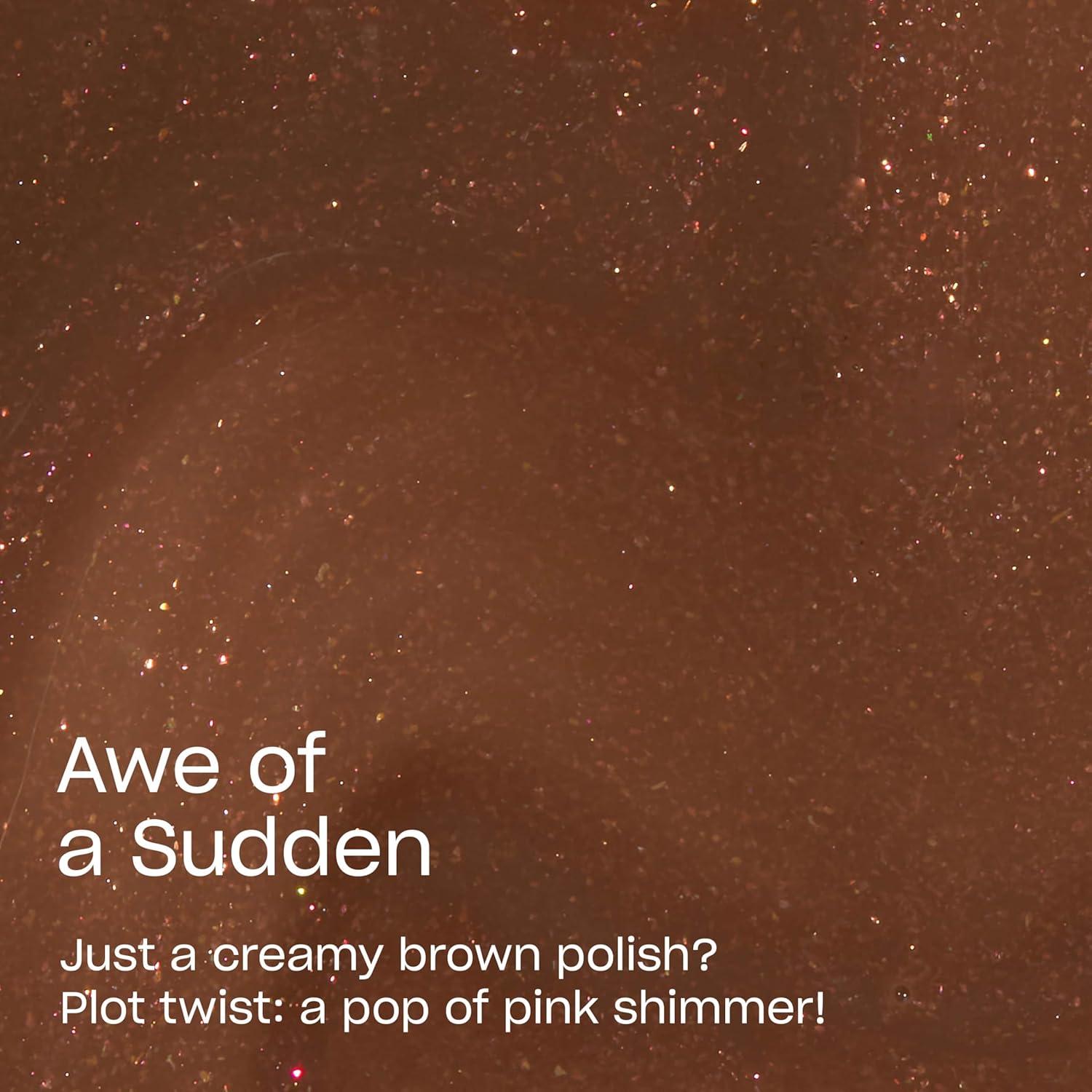 imageOPI RapiDry Quick Dry Nail Polish Colors  Opaque Crme Shimmer Shades with Clear Protective Base ampamp ShineBoosting Top Coat  Vegan Smudge Proof and Fast Drying in 60 SecondsAwe of a Sudden brown with pink shimmer