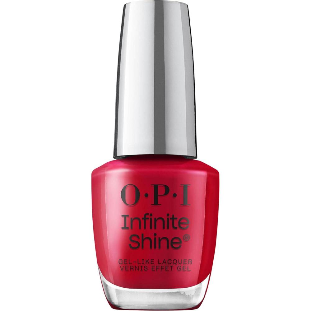 imageOPI Infinite Shine Nail Polish Colors  SemiSheer Sheer Bright Opaque ampamp Shimmer Winter Shades  Long Lasting Wear  Good Enough to Treat Collection  Holiday 2025Gumdrop tha Ball  Opaque Bright Warm Red Crme