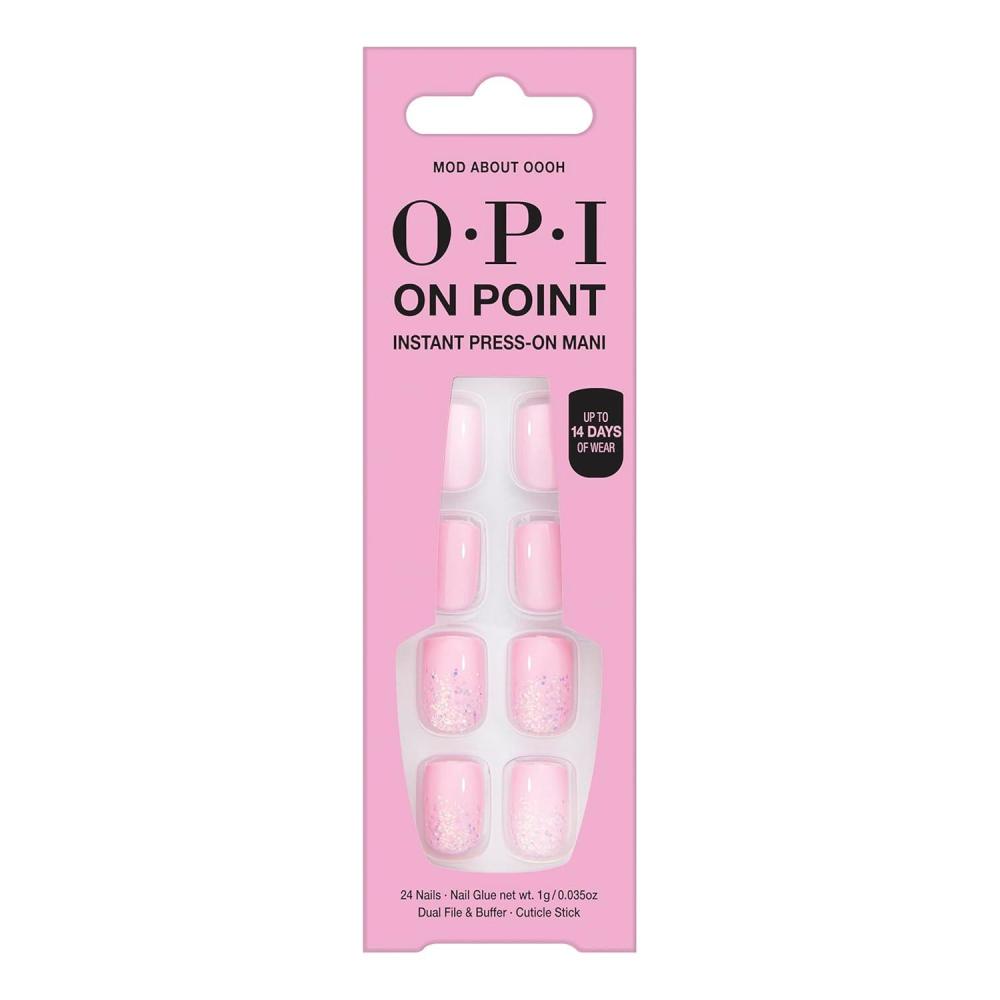 imageOPI On Point Press On Nails  Short Round Classic ampamp Accent Nail Art Press On Nails  24 Count With Nail Glue  Instant PressOn Mani  Long Lasting Reusable NondamagingMod About Oooh