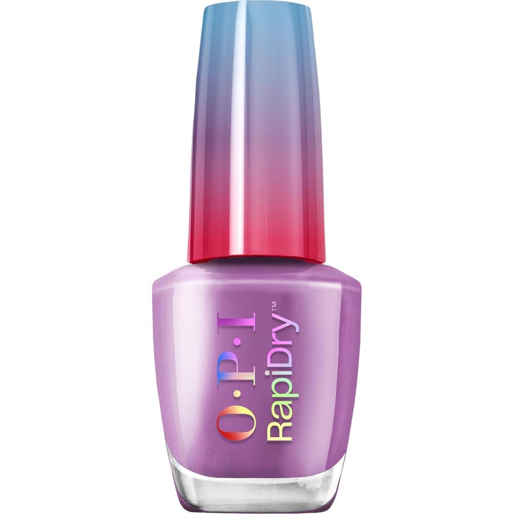 imageOPI RapiDry Quick Dry Nail Polish Colors  Opaque Crme Shimmer Shades with Clear Protective Base ampamp ShineBoosting Top Coat  Vegan Smudge Proof and Fast Drying in 60 SecondsBright Back at It bright purple crme