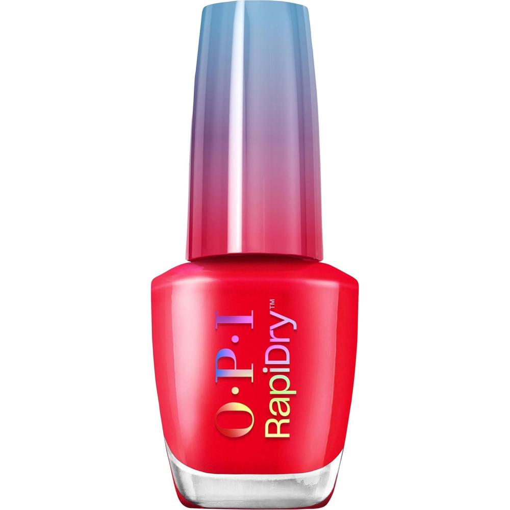 imageOPI RapiDry Quick Dry Nail Polish Colors  Opaque Crme Shimmer Shades with Clear Protective Base ampamp ShineBoosting Top Coat  Vegan Smudge Proof and Fast Drying in 60 SecondsHaul Sass bright coral red crme