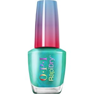 imageOPI RapiDry Quick Dry Nail Polish Colors  Opaque Crme Shimmer Shades with Clear Protective Base ampamp ShineBoosting Top Coat  Vegan Smudge Proof and Fast Drying in 60 SecondsSpeed of Bright blue green shimmer