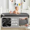 imageBEDLORE Waterproof Mattress Protector Crib 2 Pack Soft Gray Mattress Pad Noiseless Machine Washable Mattress Cover Ultimate Protection for Your Babys Crib Toddler Bed 52x28Crib 52X28