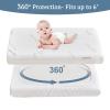 imageBEDLORE Waterproof Mattress Protector Crib 2 Pack Soft Gray Mattress Pad Noiseless Machine Washable Mattress Cover Ultimate Protection for Your Babys Crib Toddler Bed 52x28Crib 52X28