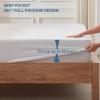 imageBEDLORE Waterproof Mattress Protector Noiseless Queen Size Mattress Pad with Deep Pocket Fitted Up to 6quot18quot Soft Breathable DirtProof Bed Mattress Cover Washable Bedroom Hotel GrayWhite