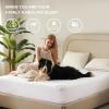 imageBEDLORE Waterproof Mattress Protector Noiseless Queen Size Mattress Pad with Deep Pocket Fitted Up to 6quot18quot Soft Breathable DirtProof Bed Mattress Cover Washable Bedroom Hotel GrayWhite