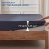 imageBEDLORE Waterproof Mattress Protector Noiseless Queen Size Mattress Pad with Deep Pocket Fitted Up to 6quot18quot Soft Breathable DirtProof Bed Mattress Cover Washable Bedroom Hotel GrayNavy Blue