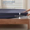 imageBEDLORE Waterproof Mattress Protector Queen Size Mattress Pad Noiseless with Deep Pocket 6quot18quot Depth Soft Breathable DirtProof Bed Mattress Cover Washable for Home Bedroom Hotel GrayNavy Blue