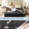 imageWaterproof Twin Size Mattress Protector Mattress Pad Fitted 6quot15quot Deep Pocket 3D Air Fabric Bed Mattress Cover Noiseless Machine WashableGray