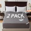image2 Pack Waterproof Mattress Protector Queen Size Mattress Pad Noiseless with Deep Pocket 6quot18quot Depth Soft Breathable DirtProof Bed Mattress Cover Washable for Home Bedroom Hotel GrayTwin XL