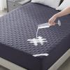 imageBEDLORE Waterproof Mattress Protector Noiseless Queen Size Mattress Pad with Deep Pocket Fitted Up to 6quot18quot Soft Breathable DirtProof Bed Mattress Cover Washable Bedroom Hotel GrayNavy Blue