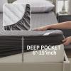 image2 Pack Waterproof Mattress Protector Queen Size Mattress Pad Noiseless with Deep Pocket Fitted for 6quot18quot Soft Breathable DirtProof Bed Mattress Cover Washable for Home Bedroom Hotel GrayTwin XL