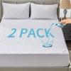 image2 Pack Waterproof Mattress Protector Queen Size Mattress Pad Noiseless with Deep Pocket Fitted for 6quot18quot Soft Breathable DirtProof Bed Mattress Cover Washable for Home Bedroom Hotel GrayFull