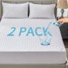 image2 Pack Waterproof Mattress Protector Queen Size Mattress Pad Noiseless with Deep Pocket Fitted for 6quot18quot Soft Breathable DirtProof Bed Mattress Cover Washable for Home Bedroom Hotel GrayTwin XL