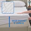 image2 Pack Waterproof Mattress Protector Queen Size Mattress Pad Noiseless with Deep Pocket Fitted for 6quot18quot Soft Breathable DirtProof Bed Mattress Cover Washable for Home Bedroom Hotel GrayKing