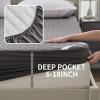 image2 Pack Waterproof Mattress Protector Queen Size Mattress Pad Noiseless with Deep Pocket Fitted for 6quot18quot Soft Breathable DirtProof Bed Mattress Cover Washable for Home Bedroom Hotel GrayKing
