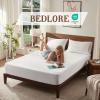 imageBEDLORE King Mattress Protector Waterproof Noiseless Mattress Cover with Deep Pocket for 618 inches Mattress Soft Breathable Mattress Pad Machine Washable Dark GrayWhite