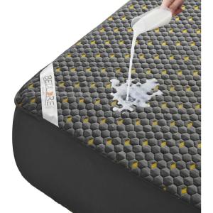 imageWaterproof Mattress Protector California King Size Mattress Pad Fitted 6quot18quot Deep Pocket 3D Air Fabric Bed Mattress Cover Noiseless Washable for Home Bedroom HotelGraygolden